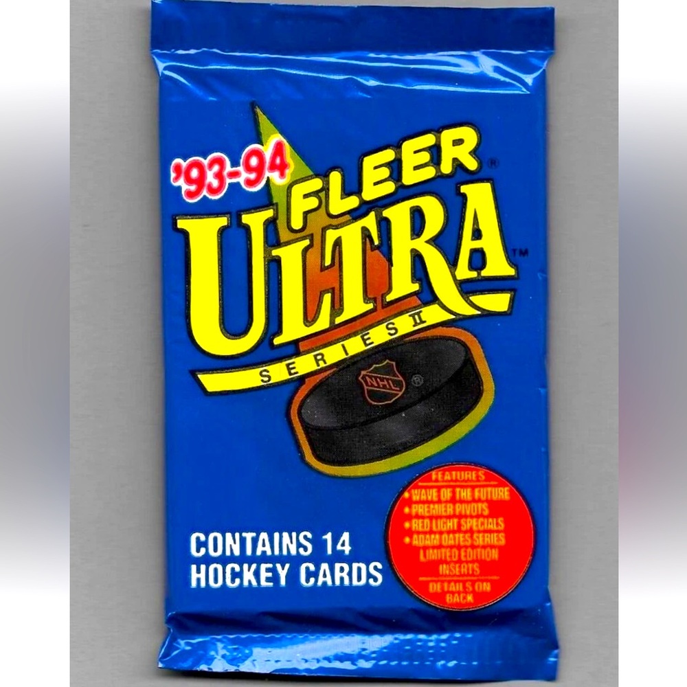 Fleer Ultra '93-'94 Blue Hockey Trading Card Pack - 14 Cards